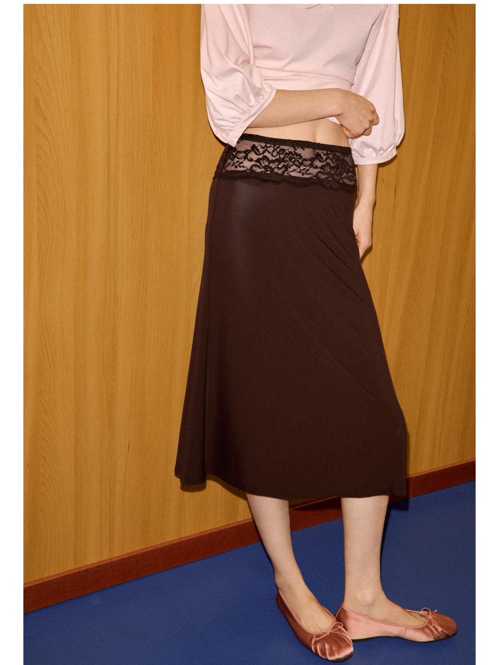 ZARA COMBINATION LACE SKIRT